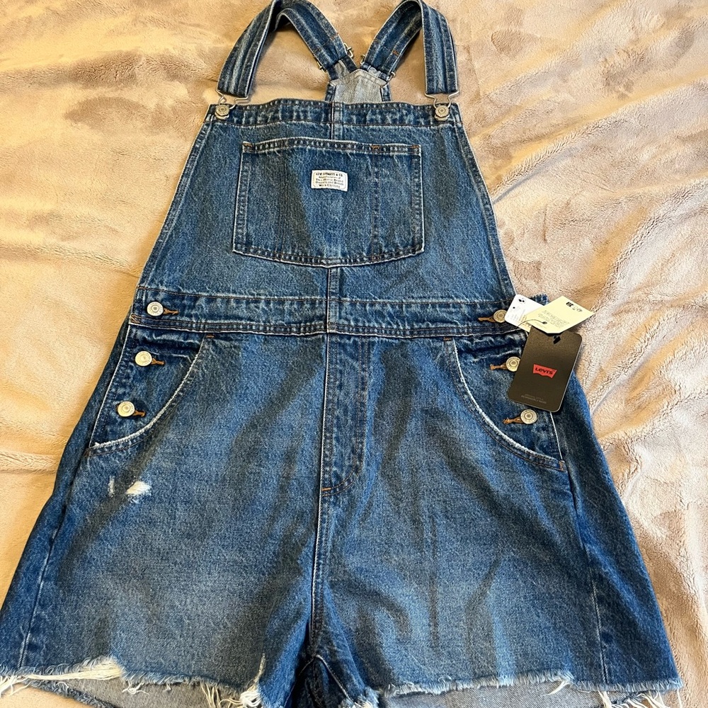 Free People Levi's Blue Denim Overalls